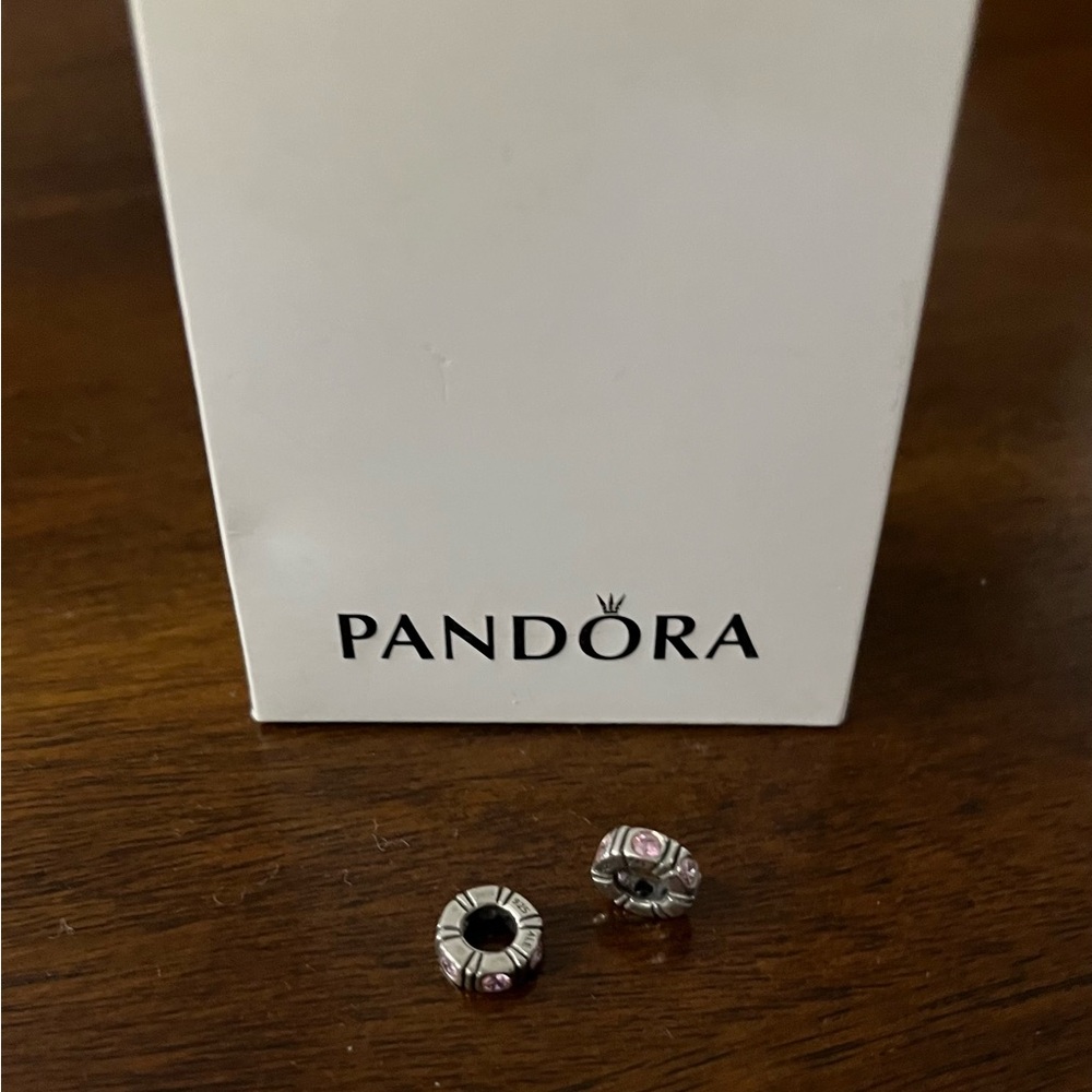Pandora Silver and Pink Spacer Set